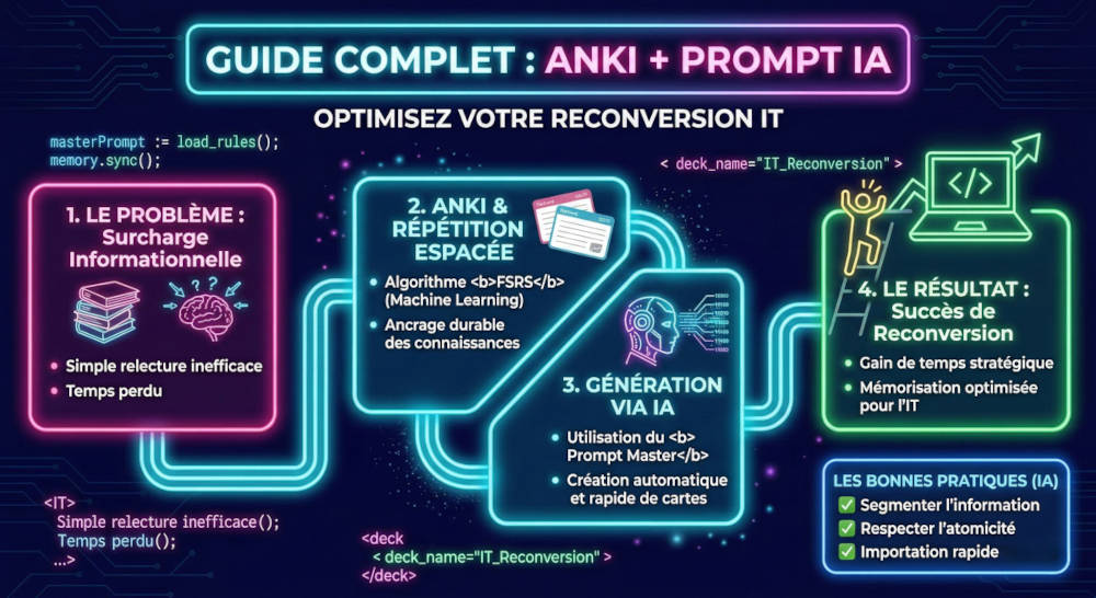 Optimiser son apprentissage en reconversion : Le guide complet d'Anki et du Prompt IA pour configurer vos agents
